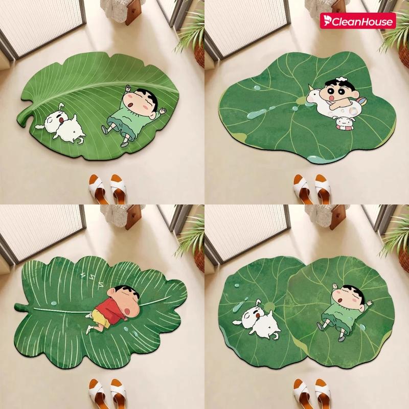 Thảm chùi chân chống trượt cho nhà tắm, thảm hoạt hình Shin cute chất liệu bùn…