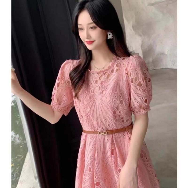 Product Introduction of [ Marsha Ambroidered Lace Dress ] Fit Size M-L Fashion Gaun Wanita Dres Katun Bordir Katbol Formal Outfit Party Pesta Elegan Anggun Feminim Hitam Kuning Hijau Putih Kondangan Simple Natal Mewah 11