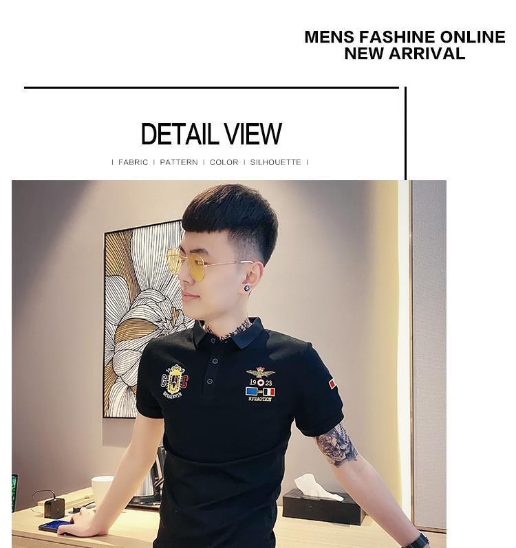 Product Introduction of Áo Thun Nam ngắn Tay Dáng Ôm, Phong Cách Hàn Quốc Hợp Xu hướng, Áo Polo Tay Lửng Bó Sát, Mùa Hè Mới, Tinh Thần Xã Hội, Thích Hợp Cho Giới Trẻ, Bộ Sưu Tập Mới Yêu Thích (2286), 9