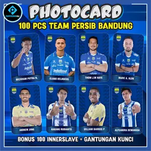 Photocard Persib Bandung 2025/2026 Isi 100 Pcs Bonus 100 Innerslave Kualitas HD Image