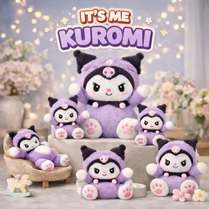 Boneka Sanrio KUROMI Lucu lembut mewah kado ulang tahun Anak Asli Dolls Toys