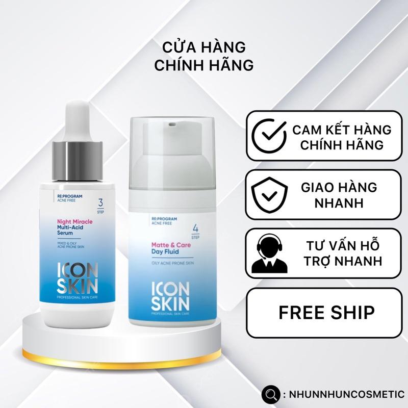Kem Dưỡng Ngày & Serum Đêm Icon Skin Giảm Mụn, Làm Mờ Thâm, Kiểm Soát Dầu