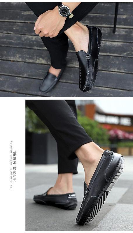 Product Introduction of Men's Genuine Leather Slip-Ons Loafers Fashion Casual Leather Shoes Formal Shoes Driving Shoes Boat Shoes Lazy Shoes Large Size 38-47 Kasut lelaki 9