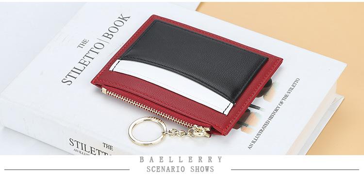 Product Introduction of Baellerry Womens Korean Style Patchwork PU Zippered Key Holder Multiple Card Slots Compact Wallet 15