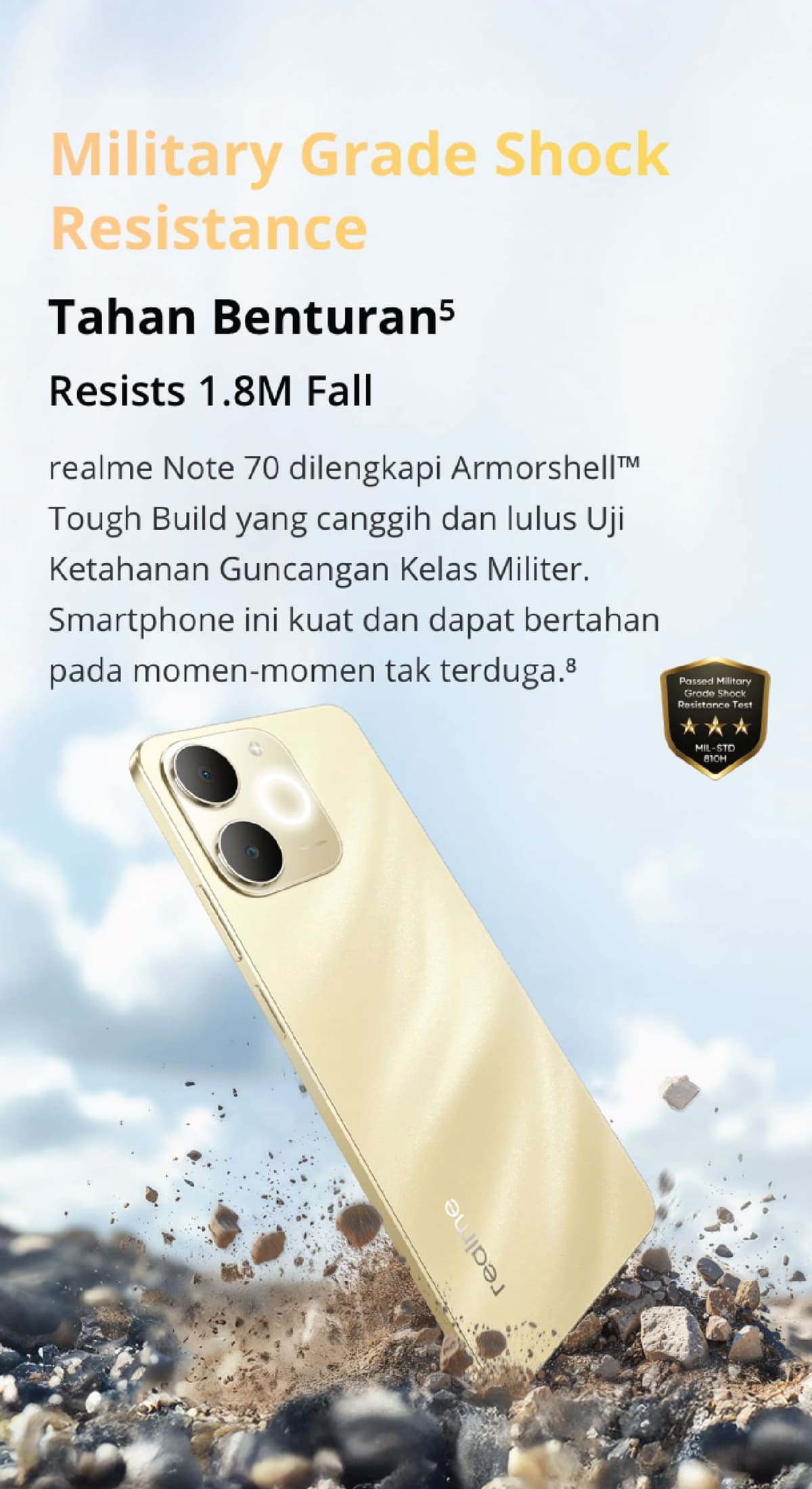 [TONI CU EXCLUSIVE] realme Note 70 4GB+8GB*|64GB | Titan Battery 6300mAh | Shock Resistance Military Grade | Ultra Slim Design