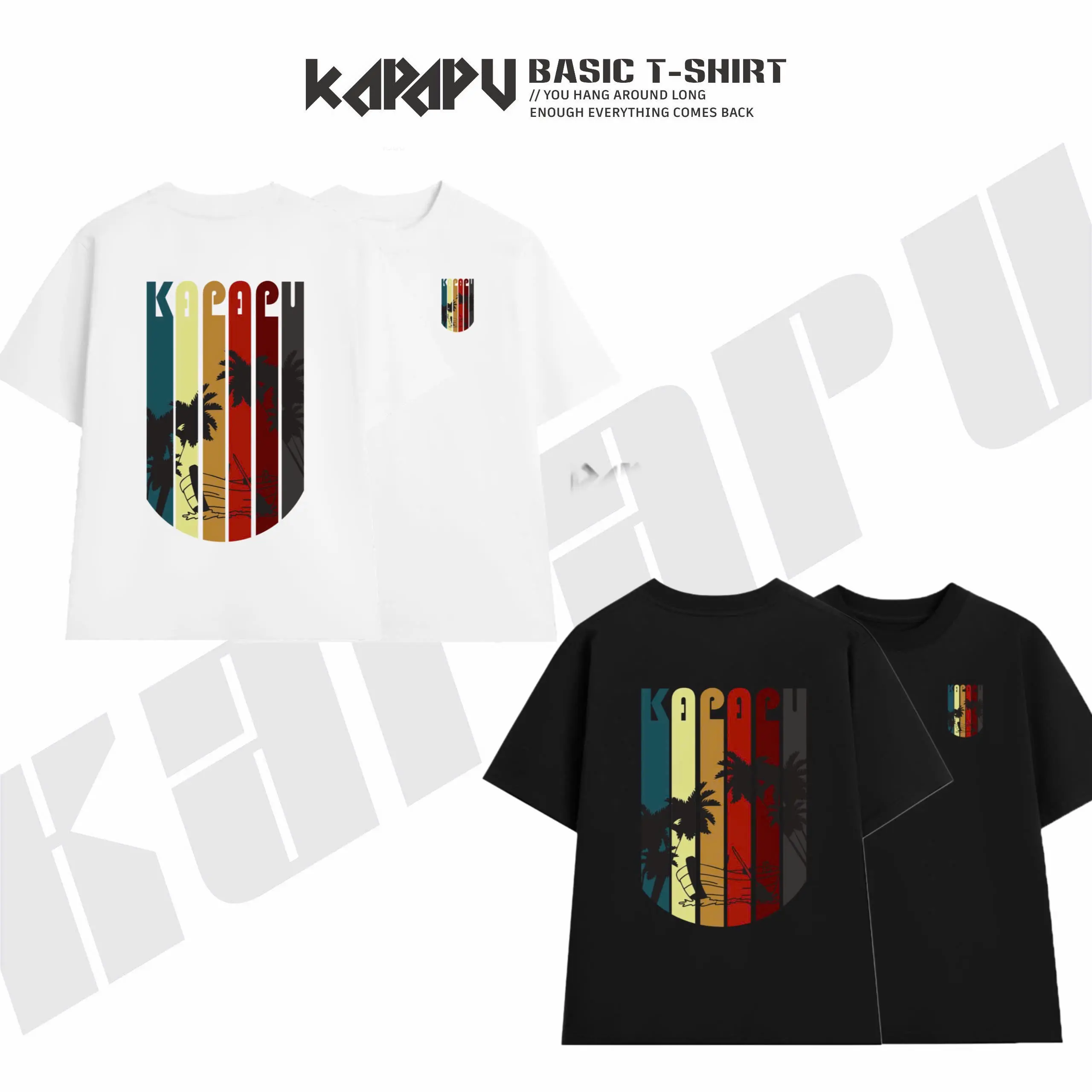 Áo Thun KAPAPU local brand Unisex oversize họa tiết hawaii