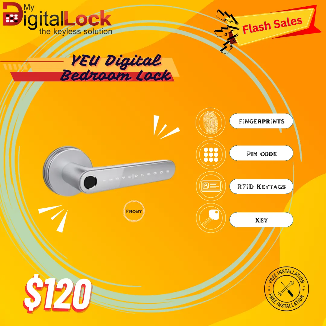 [OFFICIAL STORE] HDB Bedroom YEU Door Handle Digital Lock