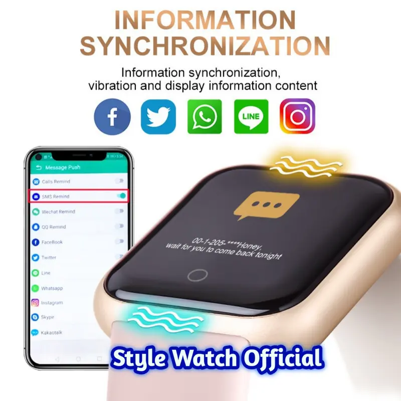 {FREE LM} Jam Tangan Pintar Android Digital Smartwatch Suport Bluetooth Notif Whatsap Telp Sms Music Kamera. Sensor Detak Jantung,ANTI AIR 8