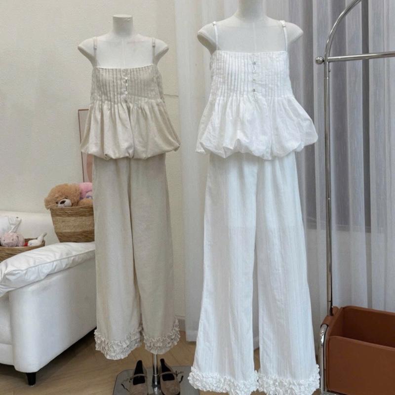 set áo hai dây bèo kèm quần nhẹ nhàng đi biển 7