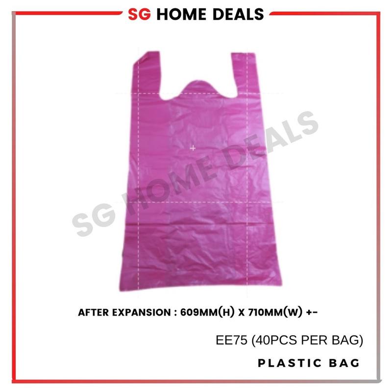 (SG STOCK) Plastic Shopping Bag with Handle 80PCS/60PCS Carrier Bag, Plastic Bag, Singlet Bag Multiple sizes Thick Bag 4