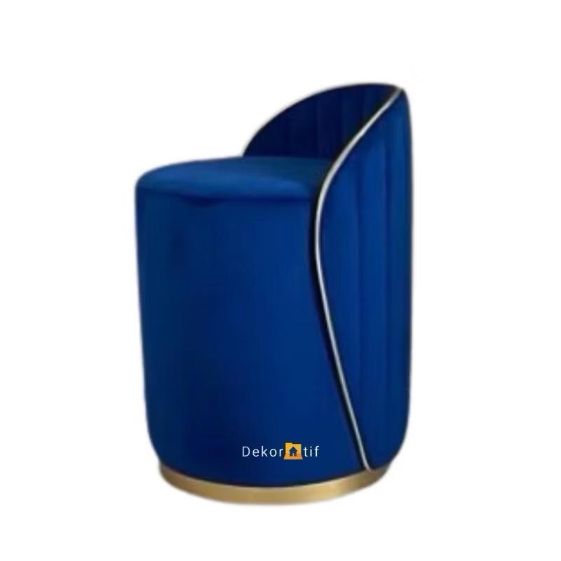 Davina- Stool bulat dengan senderan sofa murah Stool cantik puff aesthetic 5