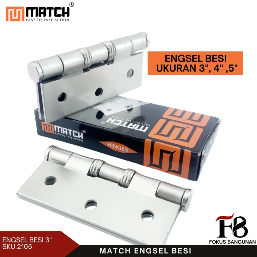 MATCH Engsel Besi 3 / 4 / 5 INCH Engsel Besi Pintu Jendela Match/Engsel Rumah Besi Murah Gratis Skrup