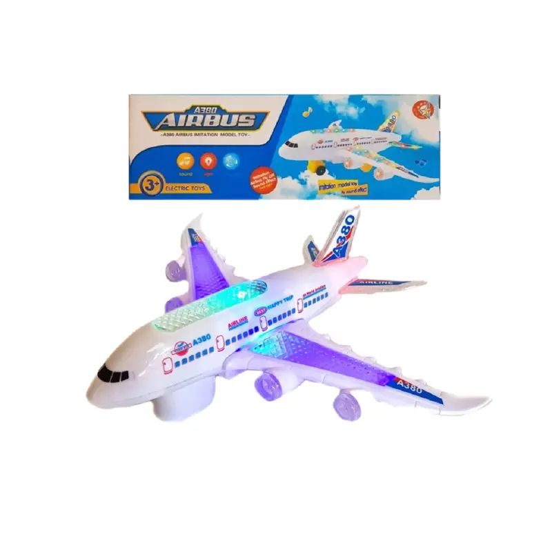 Mainan Anak Pesawat Terbang Airbus A380 Toys Control Baterai Bergerak Lampu Plastik Remote 0