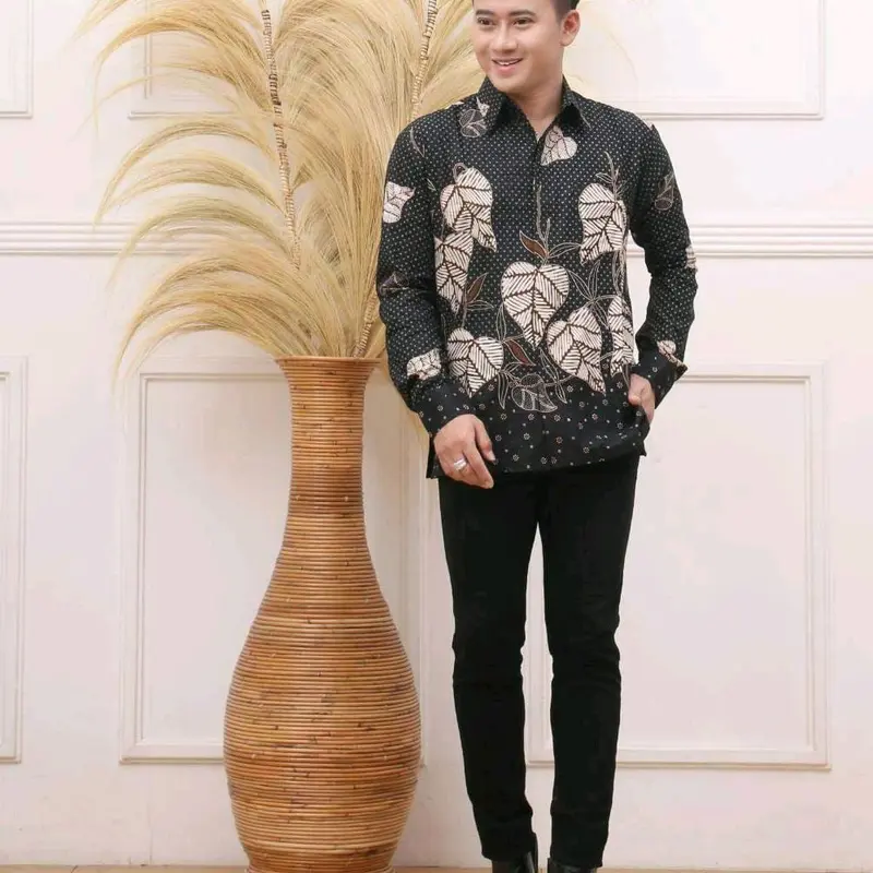 Kemeja Batik Pria Lengan Panjang -Banyak Pilihan motif-Bahan Katun-Seragam Kerja 3