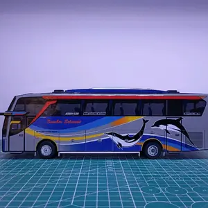 Miniatur Bus JB3 Ratu Moeeza Sumber Selamat set hadiah pajangan lampu Ban Toy mainan basuri