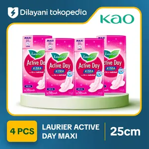 Laurier Active Day Maxi 16s Fourpack - Pembalut Long Wing 25cm