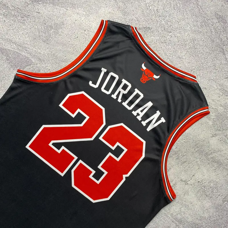 [ORIGINAL] Jersey Michael Jordan Chicago Blls #23 HITAM BLACK - Swingman Bola Basket Baju Kaos T-Shirt Tshirt Atasan Costum Kostum Custom 8