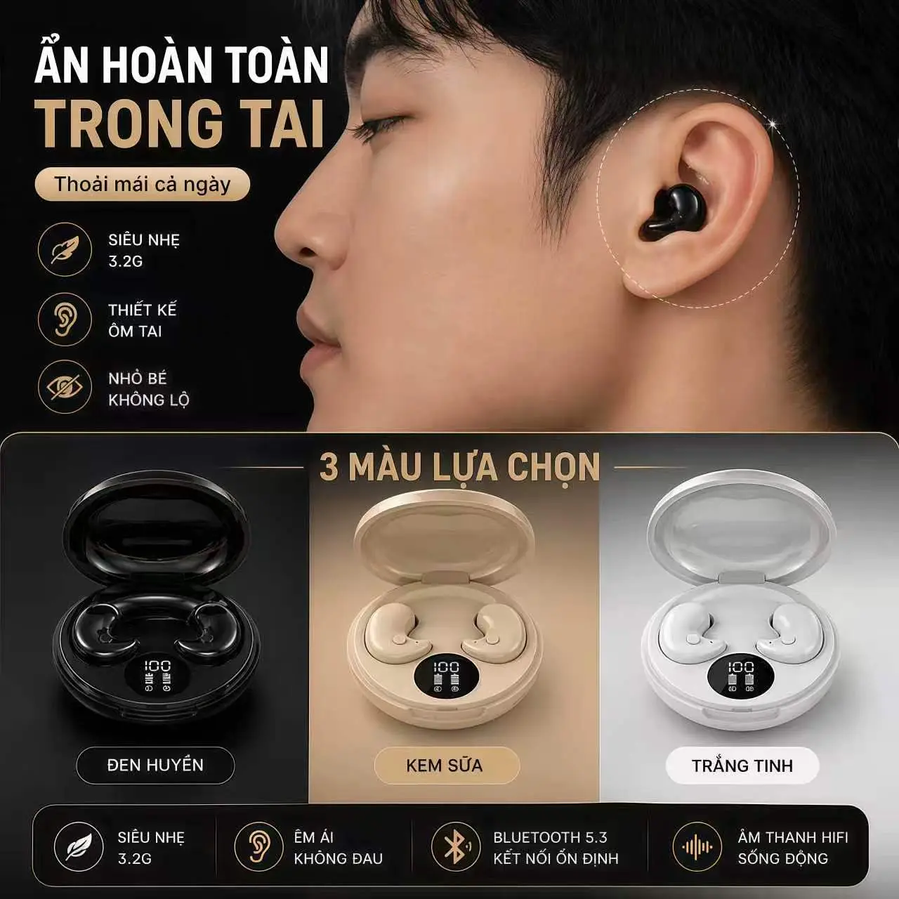 Tai nghe ngủ Y29 [3 Quà tặng] 1 Nhãn dán hoạt hình+1 Bao tay chơi game+1 Dây buộc, Không dây Bluetooth với thiết kế hình elip, Âm thanh trung thực cao, iPX5 không thấm nước, Giảm tiếng ồn ENC | BigBuy360 - bigbuy360.vn