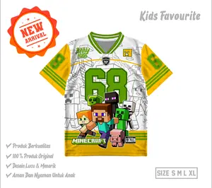 Bunnyhugs | Jersey Anak Karakter Minecraft Baju Anak Fashion Anak Streetwear Kids Usia 1-10 tahun Baju Jersey Anak Outdoor Sport
