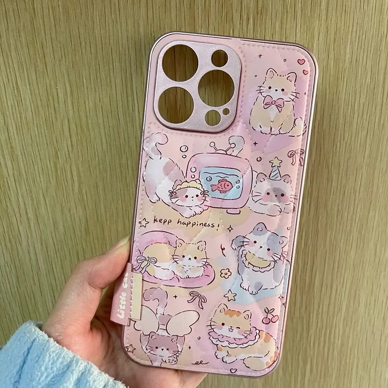 JELLOCASE Playful Kitten Pink Protective Case Full Premium Case for 11-16 Pro Max 4