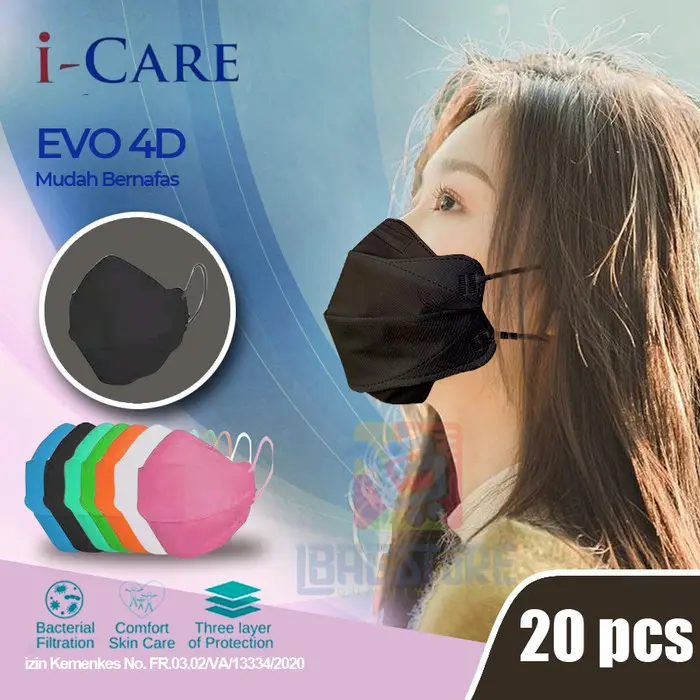 Masker 4D Kf94 EVO PLUSmed 3PLY - Warna Cerah, Desain Convex yang Nyaman, Perlindungan Efektif, Paket Isi 20, Teknologi Canggih, Kualitas Premium, Sertifikasi Kemenkes - Lindungi Diri dengan Gaya! 6