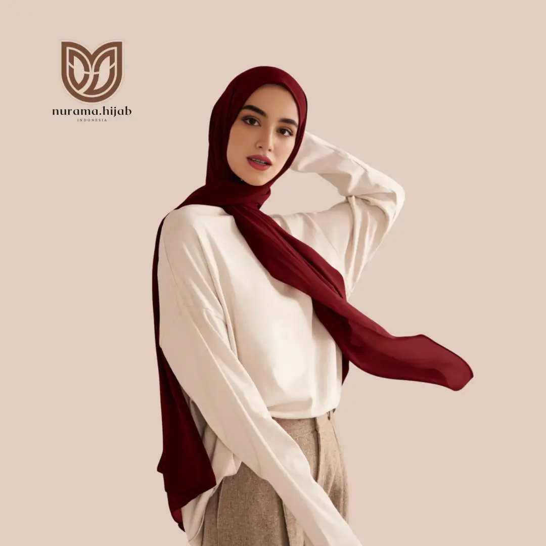 Nurama-Hijab Pashmina Basic Ceruty Babydoll 180cm x 75cm Muslim Kerudung