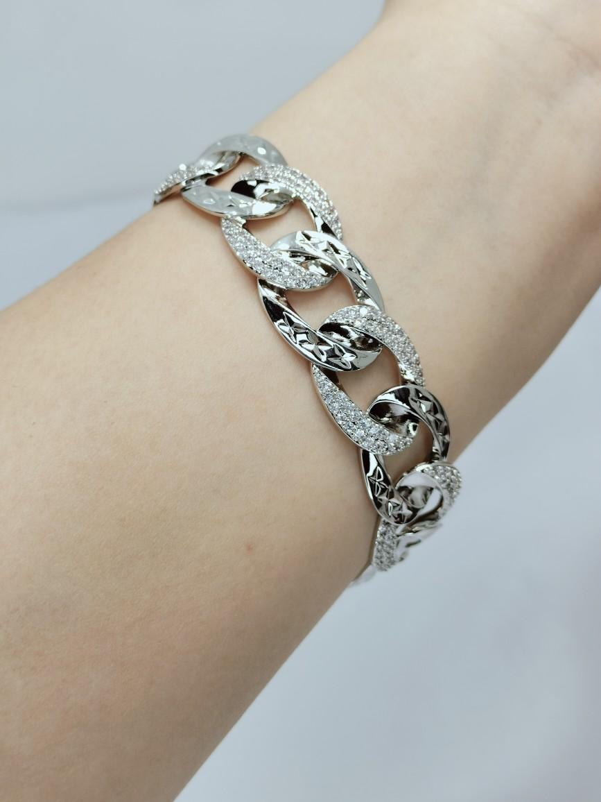 GELANG WANITA SISIK NAGA SILVER LEBAR PADAT UKIR PERRHIASAN WANITA JEWELERY-GUDANGPERHIASAN887 Elegan silver Bracelets Jewellery Emas