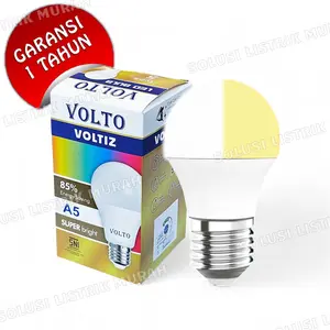 LAMPU LED BULB 5W GARANSI 5 WATT PUTIH & KUNING / WARM WHITE
