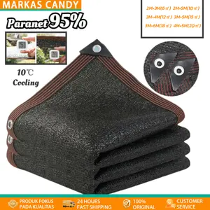 Paranet 99% Lebar 2/3/4/5/6 Meter Shading Net Nylon Anti Panas Enkripsi 12-pin Jaring Paranet Pelindung Tanaman Dari Matahari