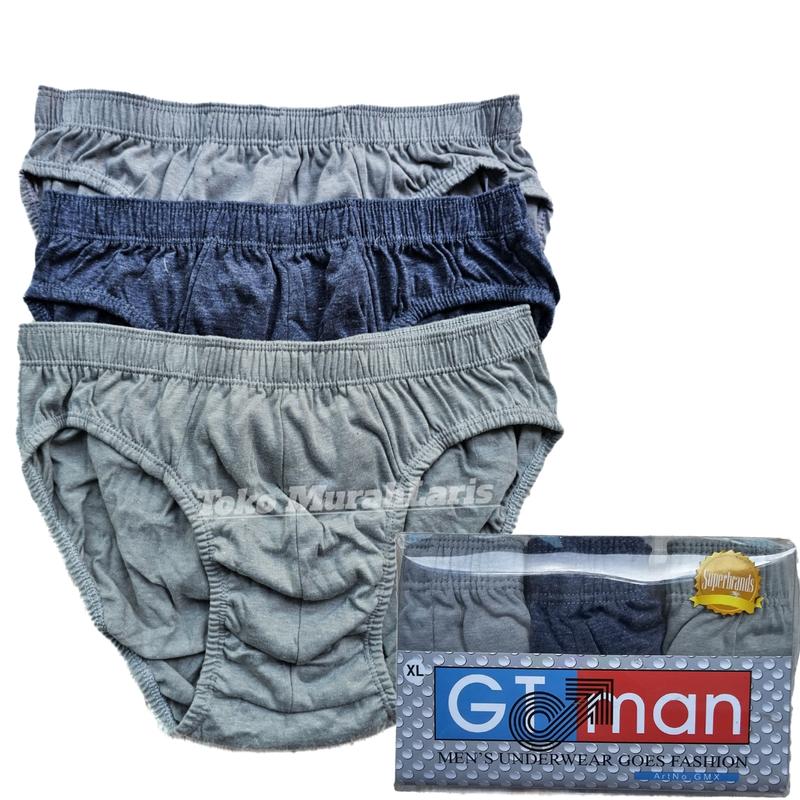 CD Pria GT Man GMX Isi 3pcs | Celana Dalam Cowok Gtman Karet Kerut 2
