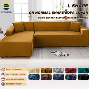 Sarung sofa elastis - Sarung sofa elastis satu potong dari poliester/spandeks, dapat dicuci dengan mesin, dilengkapi dengan sarung bantal gratis