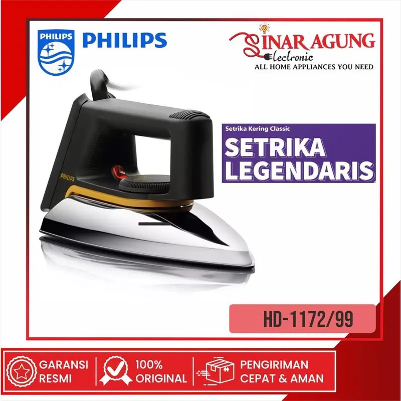 PHILIPS HD1172 / HD-1172  SETRIKA KERING CLASSIC - GARANSI RESMI Default 0