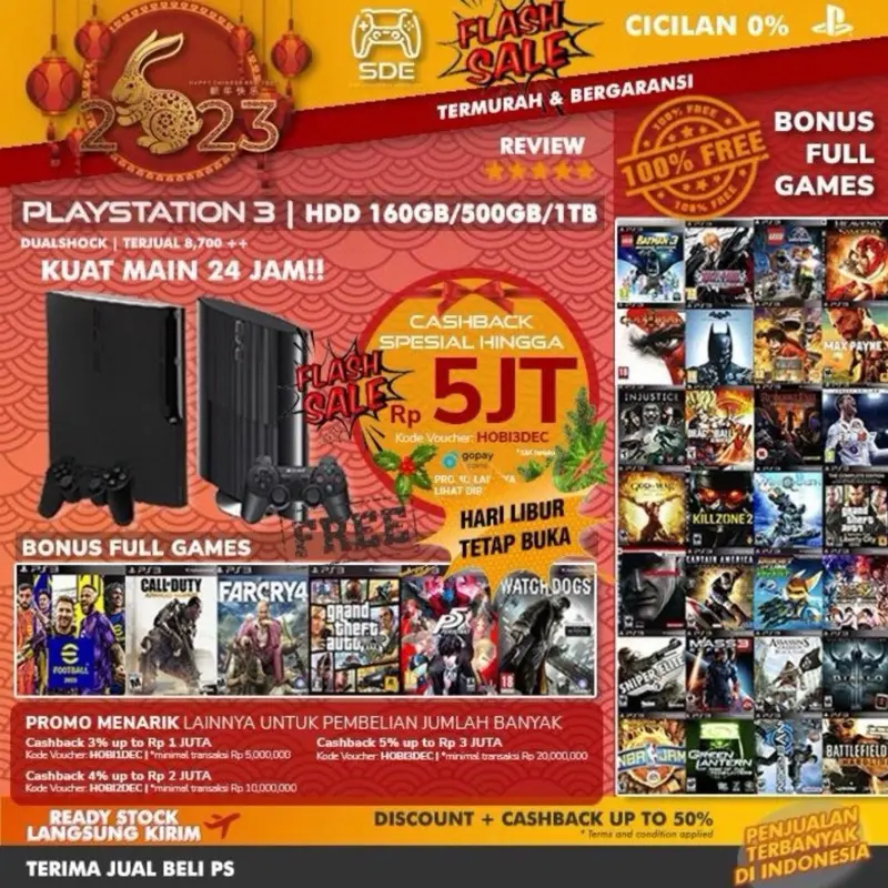 SONY PS3 Slim Sony CECH 25xx - Bisa Main Offline & Isi Game Satuan