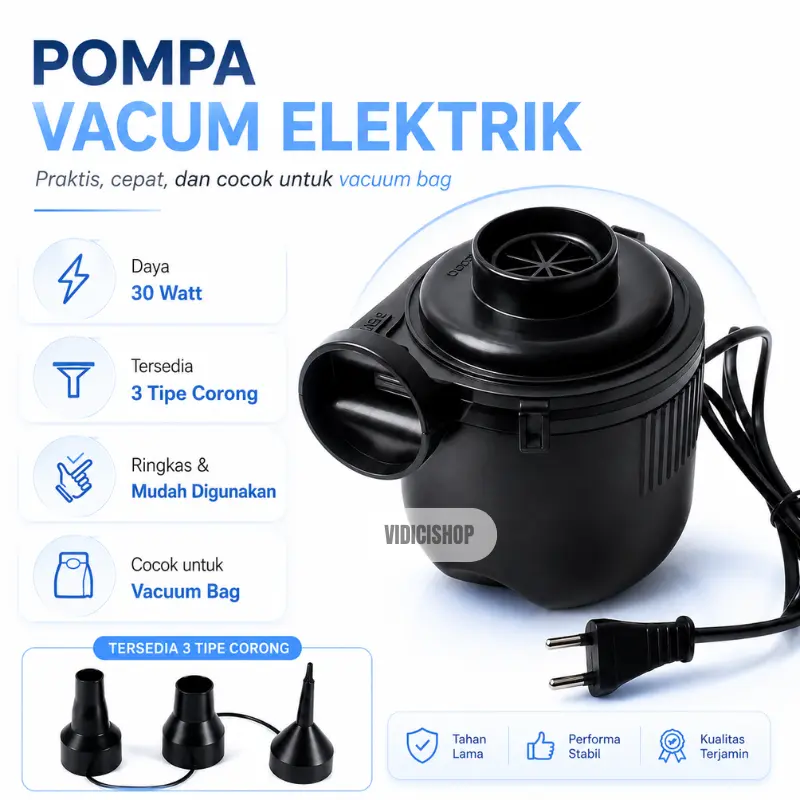 Pompa Angin Listrik/kolam renang/kasur angin bisa sedot/Pompa Angin Listrik  Electric Air Pump Pompa Kolam Renang / Kasur Angin Vacum Sedot Tiup /Vacuum ELEKTRIK 2 in 1 Untuk Kasur Angin,