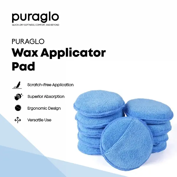 Puraglo Microfiber Waxing Applicator Pad - Pad Microfiber Sarung Poles Wax Mobil Motor