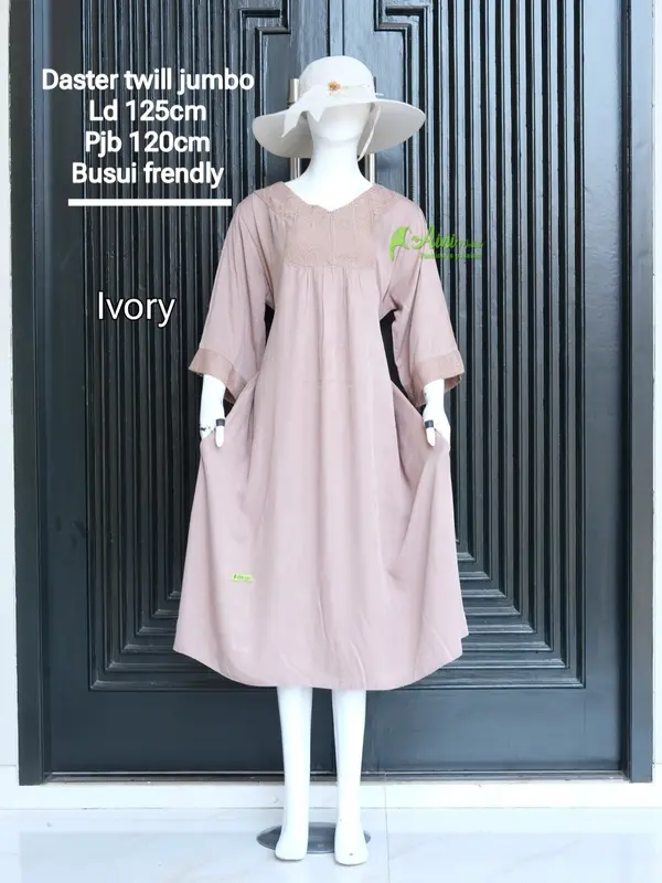 Dress twill burkat lengan 7/8 aini modiste 5