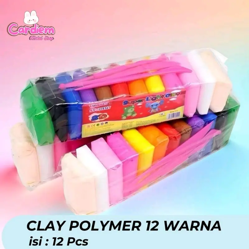 12pcs CLAY MAINAN ANAK WARNA LENGKAP SLIME CLAY MAINAN LILIN MALAM 12pcs 0