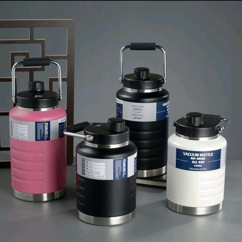  Bình Giữ Nhiệt Dung Tích Lớn 2000ml 1500ml Dáng Lùn Miệng Rộng Tay Cầm Chắc Chắn 