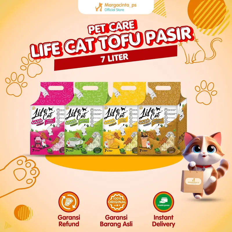 Pasir Kucing Mudah Dibuang PASIR LIFE CAT TOFU 7LT Bisa Dibuang Ke Toilet 0
