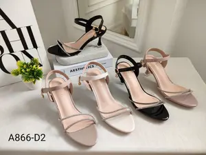 Simoncelli Sepatu Heels Tali Belakang Wanita 6 Cm Mutiara | Heels Kerja | Heels Pesta | Sepatu Import A866-D2 Sandal