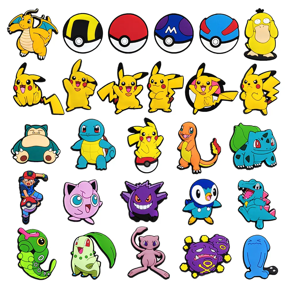 Lucu 1 Buah Kartun Jepang Anime Pokemon Sepatu Tempelan Gesper DIY Menghias PVC untuk Sandal Pin Aksesoris Sepatu Anak Laki-laki Perempuan Pesta Hadiah Unik
