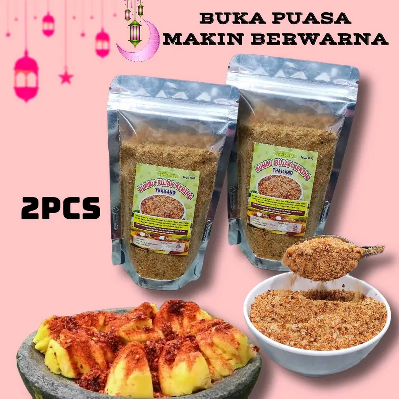 Bumbu Rujak Bangkok Kering Pedas & Extra Pedas 2pcs / Sambal Tabur Buah Jambu Mangga Muda Instan Spices Bubuk Bebas Msg Bahan Sayur Asam Jamur Kuning Cabai Powder 0