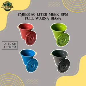 RPM Ember 80 Liter Plastik Besar dengan Tutup  Warna MERAHBIRUHITAMHIJAU Tahan Lama