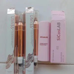 HOTCOS Eyeshadow Pensil 2 In 1 Plus Brush Matte Glitter Perona Mata Berkilau 5 Warna kualtias TERMURAH