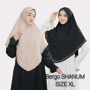 KASTURI_Hijab Bergo Shanum size XL sofpadt Muslim Kerudung Syari Khimar Instan Wanita