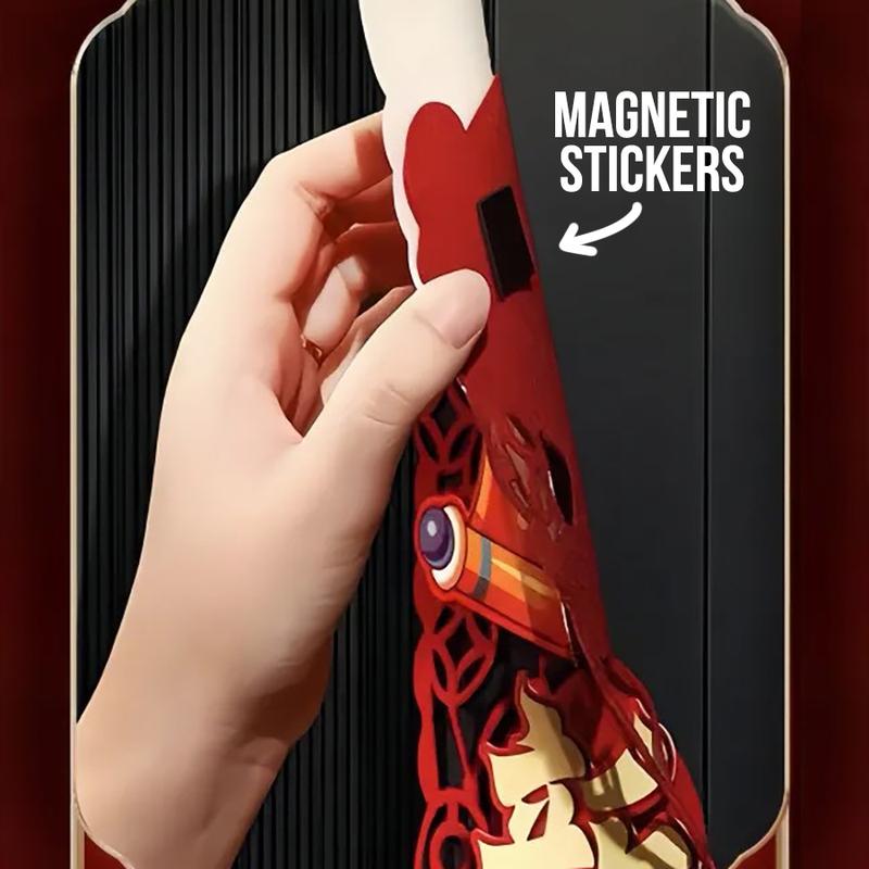 New Year magnetic couplets 2025 new spring couplets velvet snake year decoration for the Spring Festival entrance door couplets 1