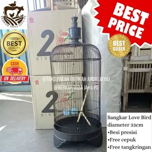 Sangkar Love Bird Diameter 33cm Besi Presisi Free Cepuk & Tangkrangan Best Seller