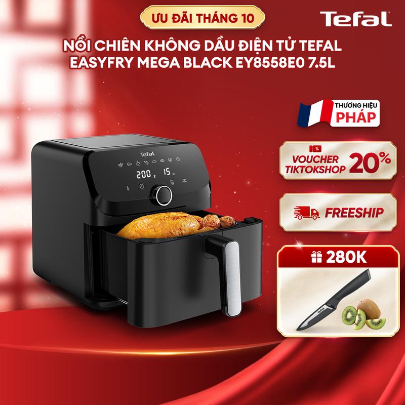 Nồi chiên không dầu điện tử Tefal EasyFry Mega Black EY8558E0 7.5L