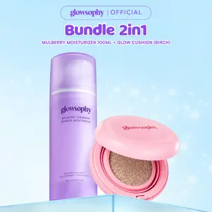 [NEW LAUNCH] Glowsophy Bundle 2in1 Mulberry 5X Ceramide Barrier Moisturizer 100ml + Cover Glow Serum Cushion Long Lasting All Day - Pelembap Wajah Menenangkan Kulit Sensitif Serta Memperbaiki Skin Barrier