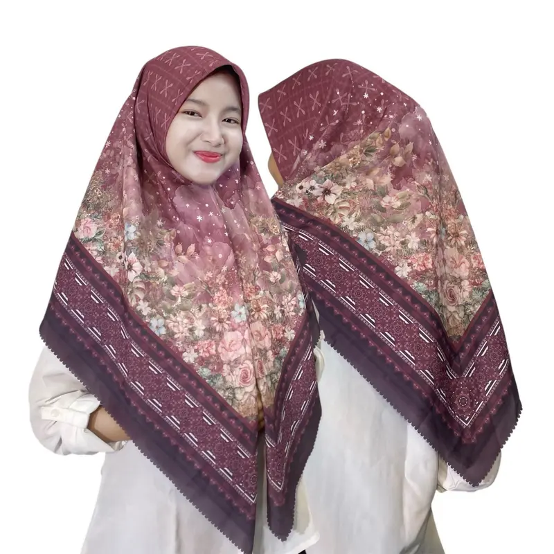Hijab/Kerudung HANNA/POPPY Segiempat Wanita Bahan Voal dan Berkualitas PREMIUM LASER CUT FINISHING 1